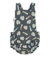 Romper Jardineira Vintage Bebê Aquarela - Trend4Kids